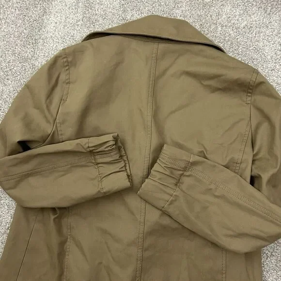 J CREW Factory Double Breasted Trench Coat Jacket Khaki Tan Women's Size 6 - Picture 1 of 11